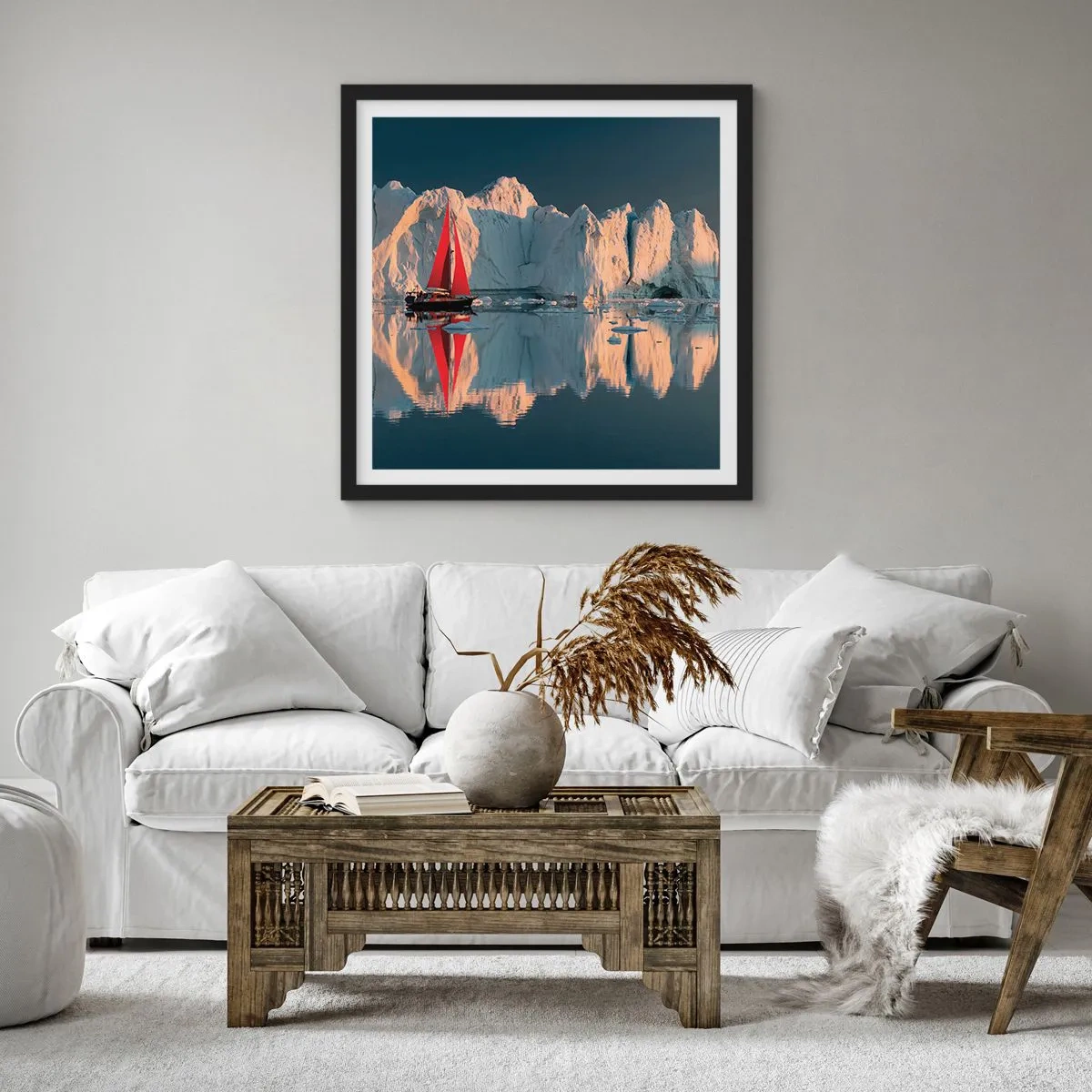 Plakat i sort ramme - På kanten af verden - 60x60 cm