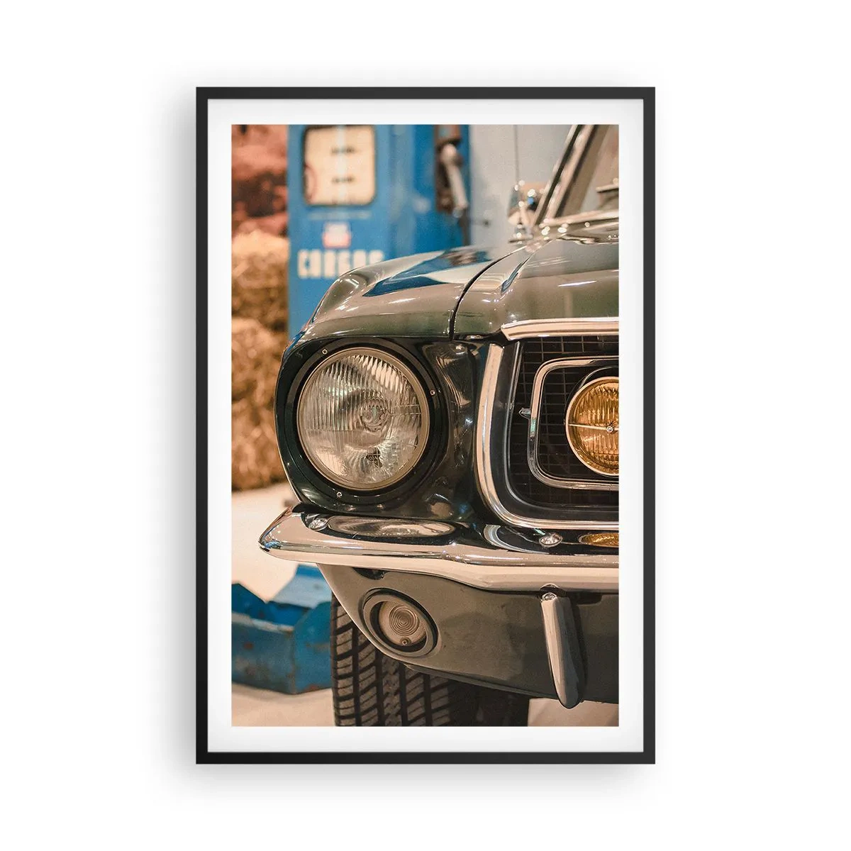 Plakat i sort ramme - Møde med en legende - 61x91 cm