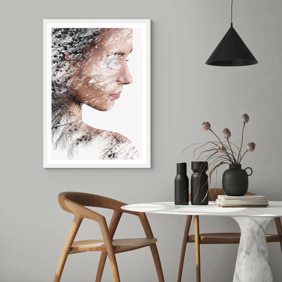 Plakat i hvid ramme - Skovens ånd - 61x91 cm