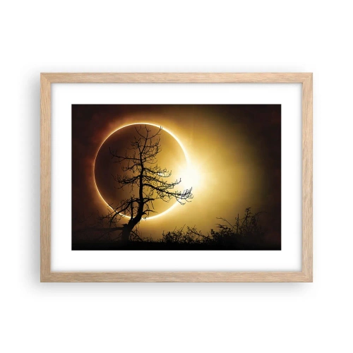 Plakat i ramme af lyst egetræ - Total formørkelse - 40x30 cm