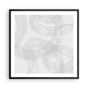 Plakat i sort ramme - Der er ingen lige vej - 60x60 cm