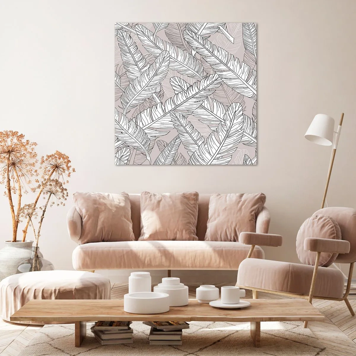 Lærredstryk - Billede på lærred - Fjerlig uro - 60x60 cm