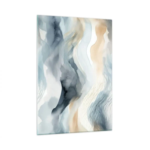 Billede på glas - Abstraktion af sne og tåge - 50x70 cm