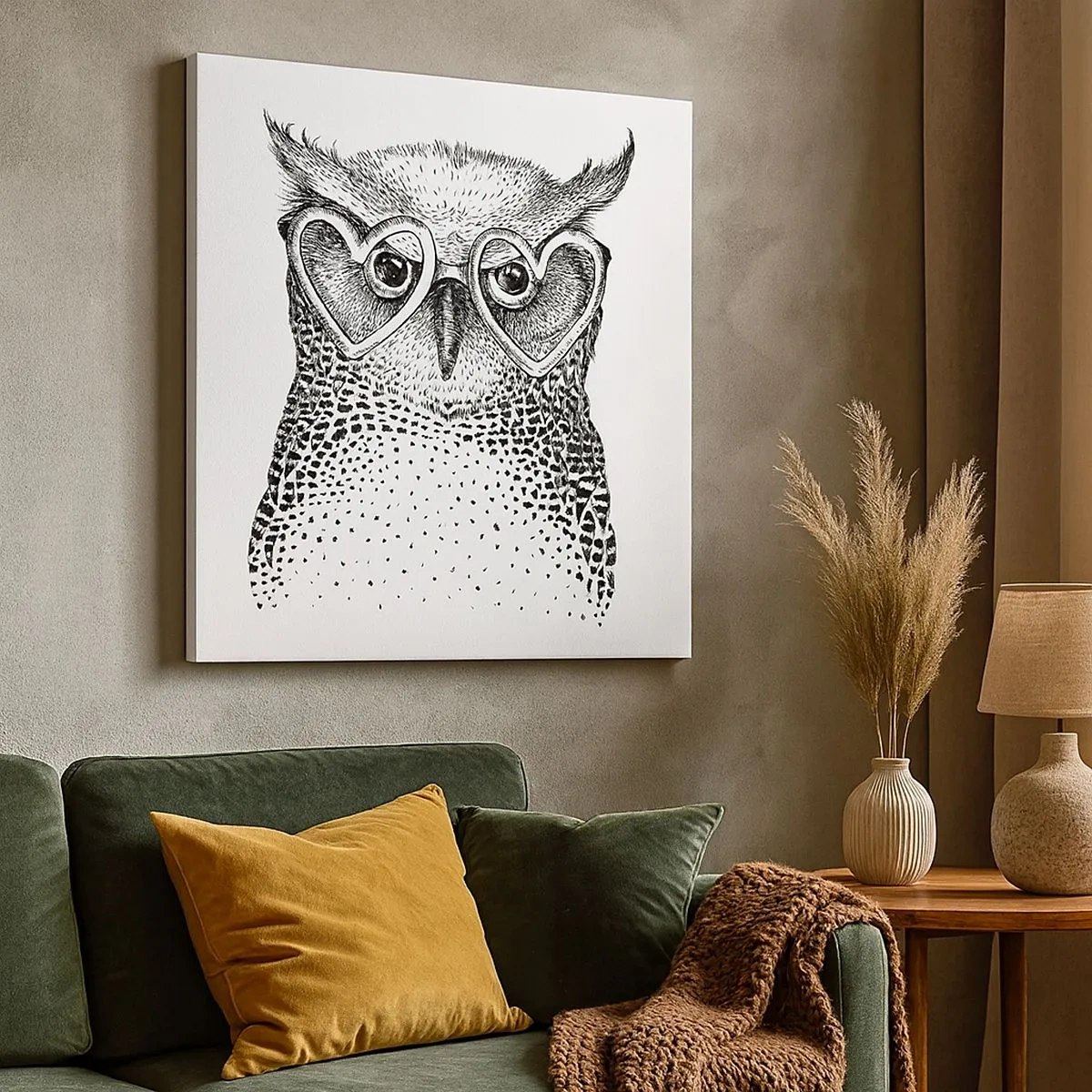 Lærredstryk - Billede på lærred - Klogt og med kærlighed - 30x30 cm