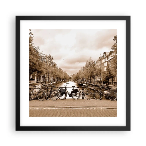 Plakat i sort ramme - Hollandsk atmosfære - 40x40 cm