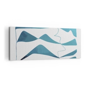 Lærredstryk - Billede på lærred - Abstraktion: en turkis sammensætning - 120x50 cm