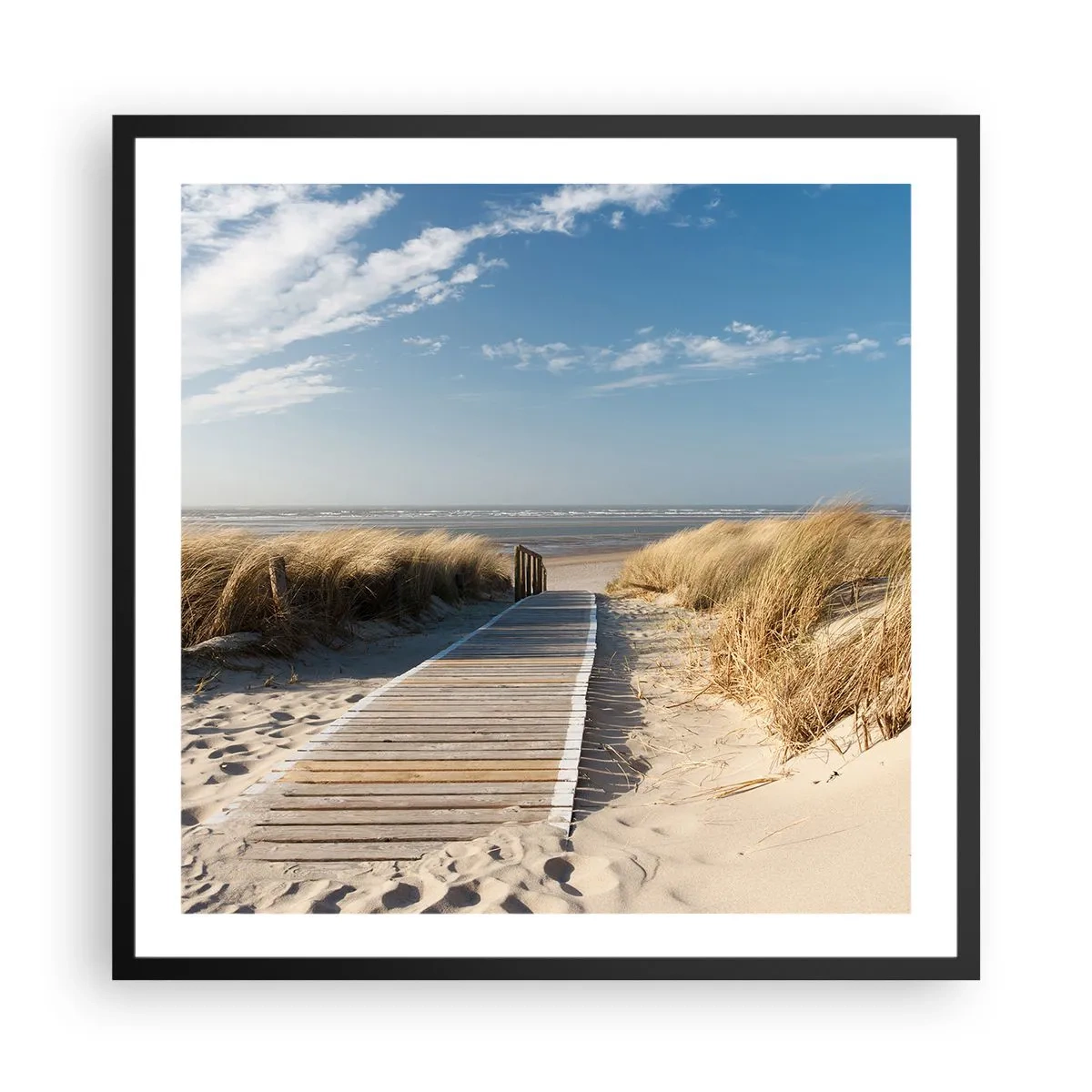 Plakat i sort ramme - Bag klitten, i græssets summen - 60x60 cm