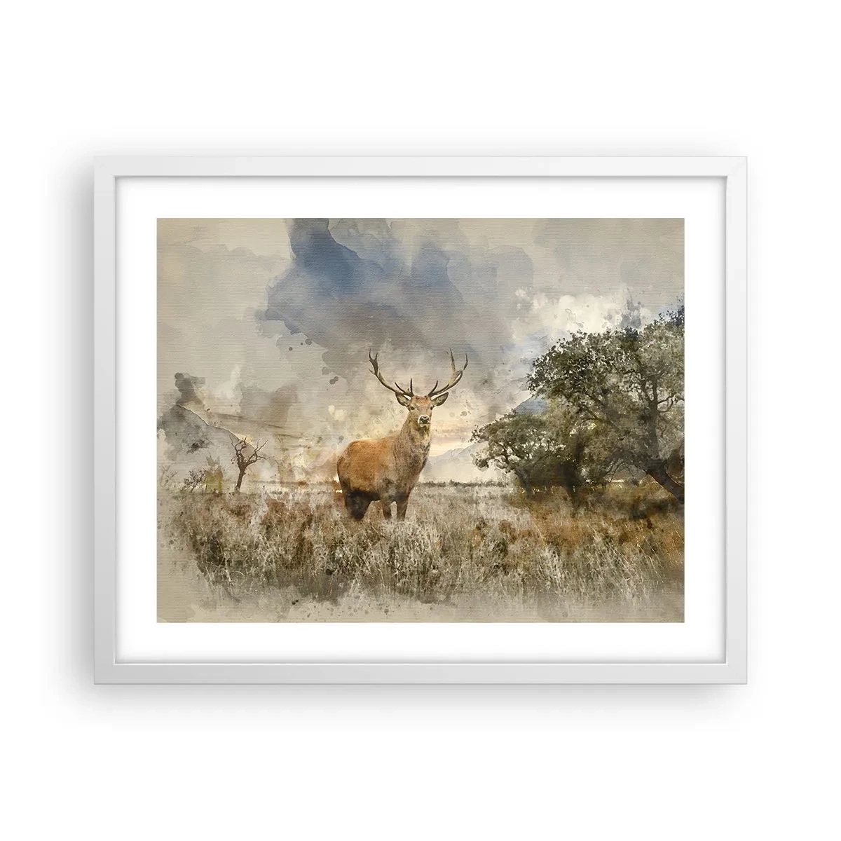 Plakat i hvid ramme - Værdighed - styrke - værdighed - 50x40 cm