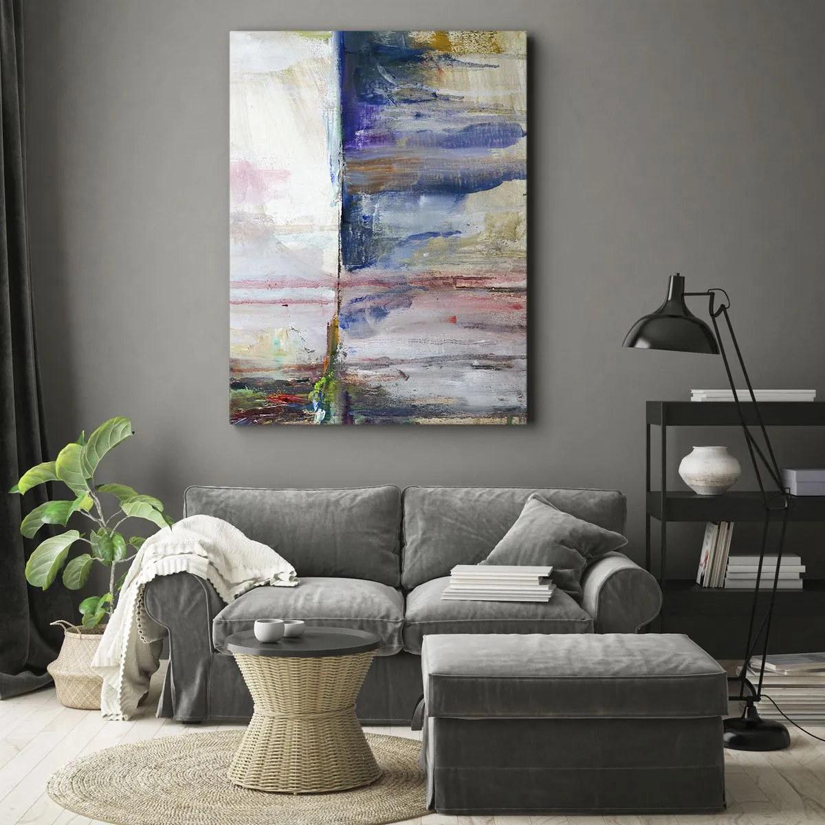 Lærredstryk - Billede på lærred - Farverige indtryk og associationer - 50x70 cm