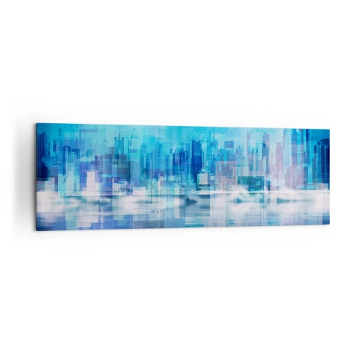 Lærredstryk - Billede på lærred - Sænket i blåt - 160x50 cm