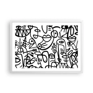 Plakat i hvid ramme - Ansigter og luftspejlinger - 70x50 cm