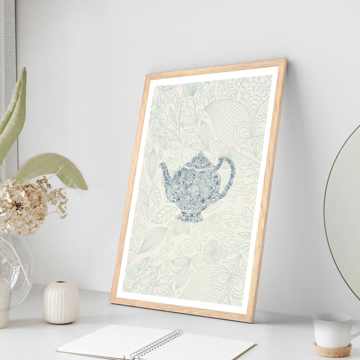 Plakat i ramme af lyst egetræ - Teens charme - 30x40 cm