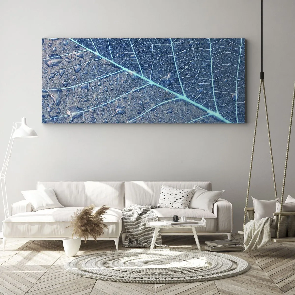 Lærredstryk - Billede på lærred - Livet i det blå - 100x40 cm