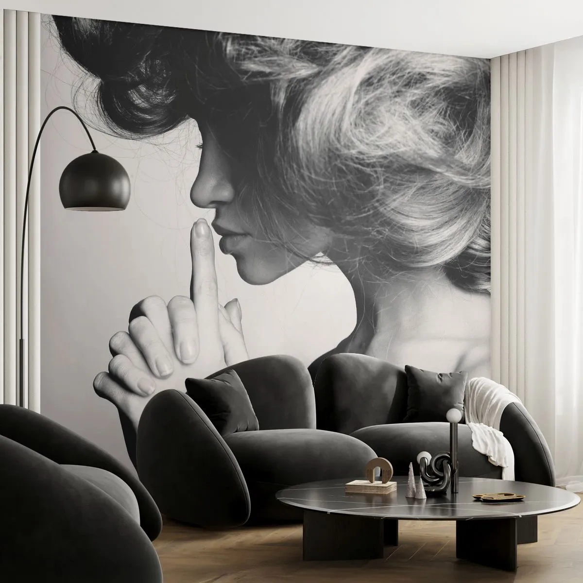 Fototapet Premium Canvas - Lyt til sig selv - Kvinde, Model, Kvindens ansigt - 250x175 cm