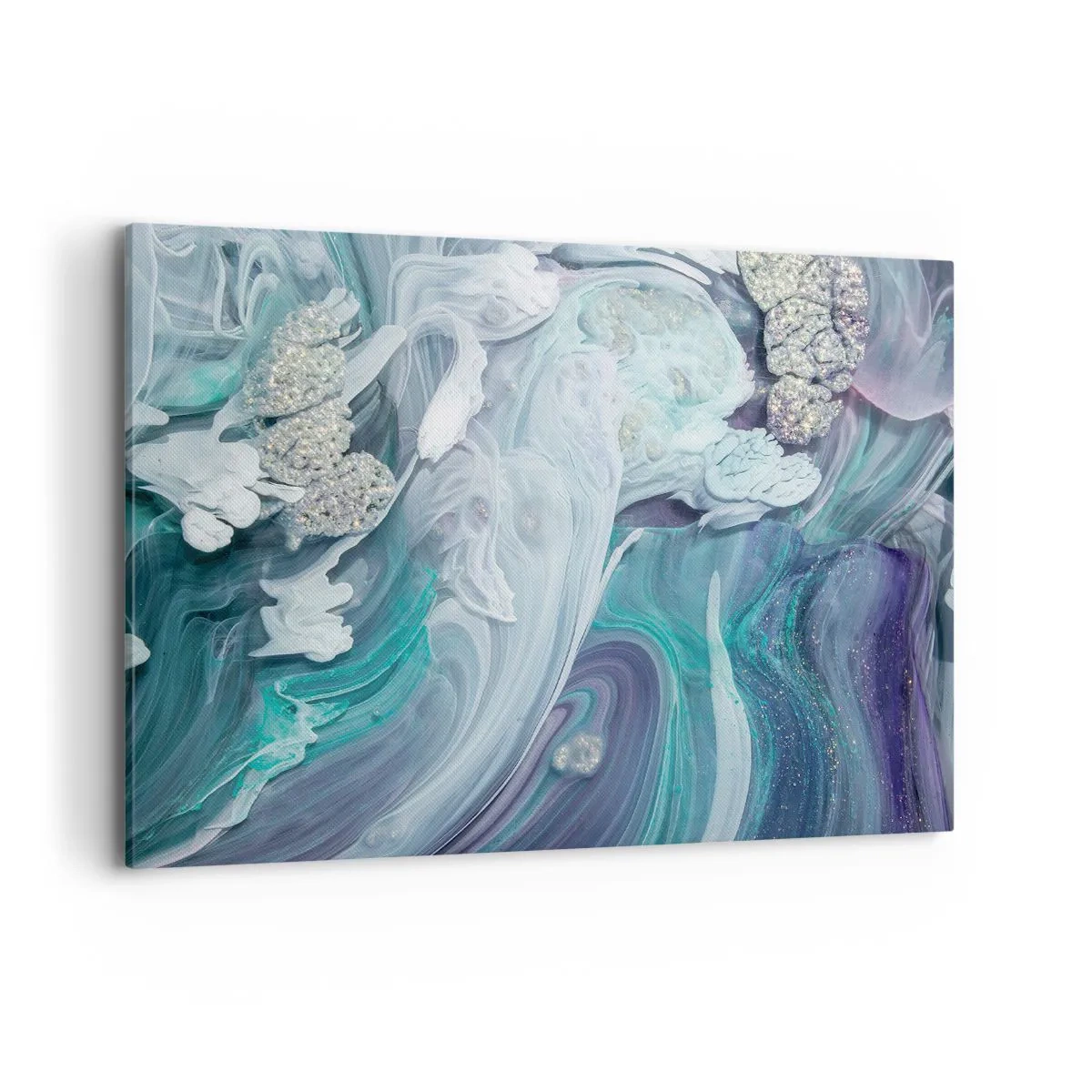 Lærredstryk - Billede på lærred - Strømme af blå - 120x80 cm