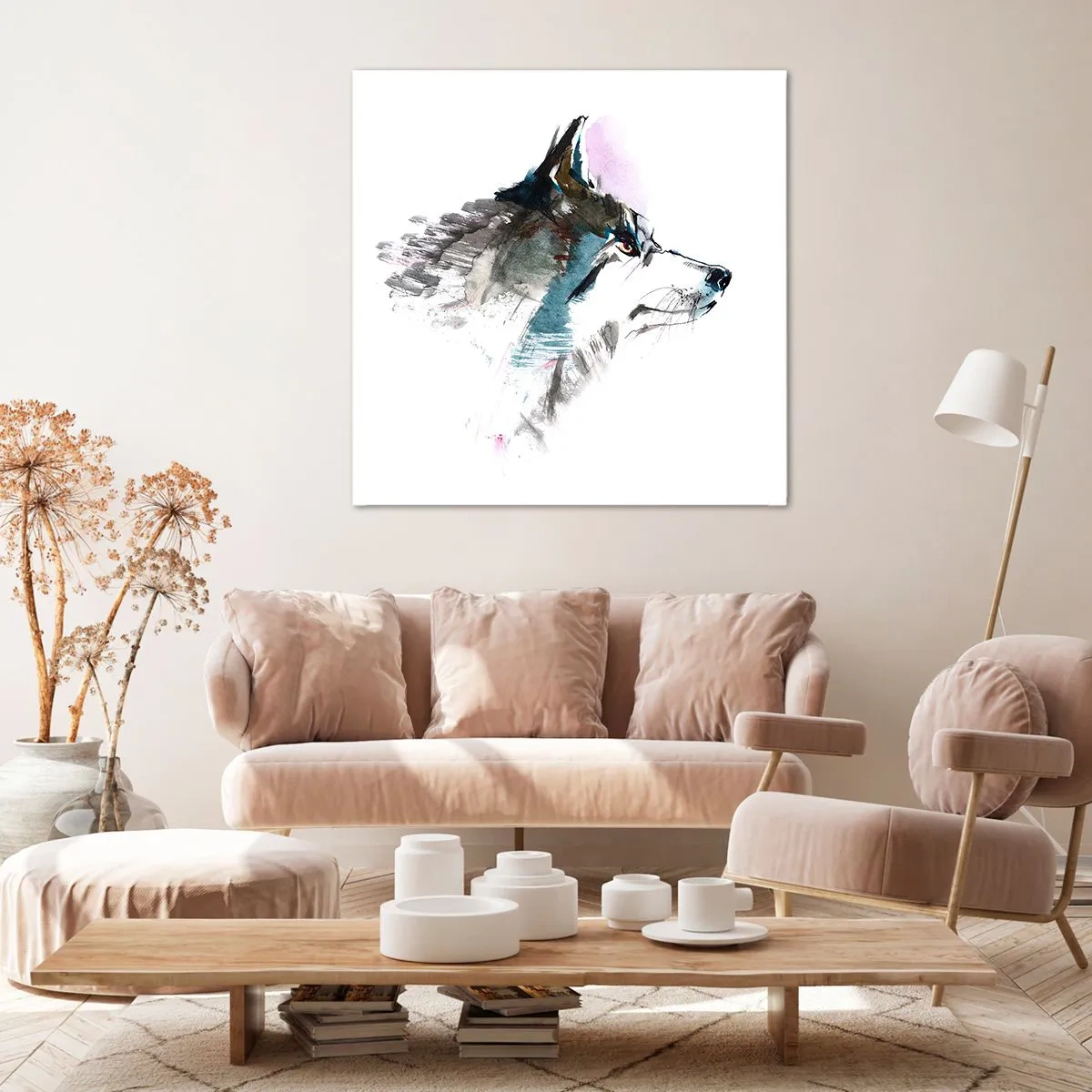 Lærredstryk - Billede på lærred - Når vi taler om ulven - 70x70 cm