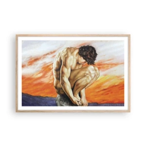 Plakat i ramme af lyst egetræ - Sænket i sig selv - 91x61 cm