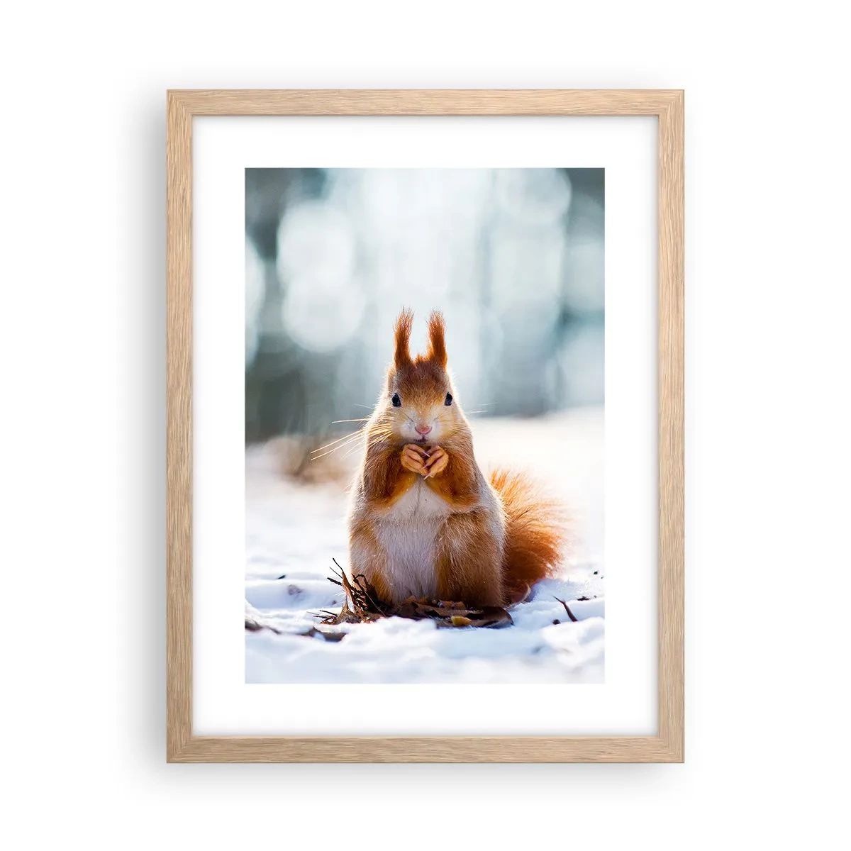 Plakat i ramme af lyst egetræ - Og hvad kigger du på? - 30x40 cm