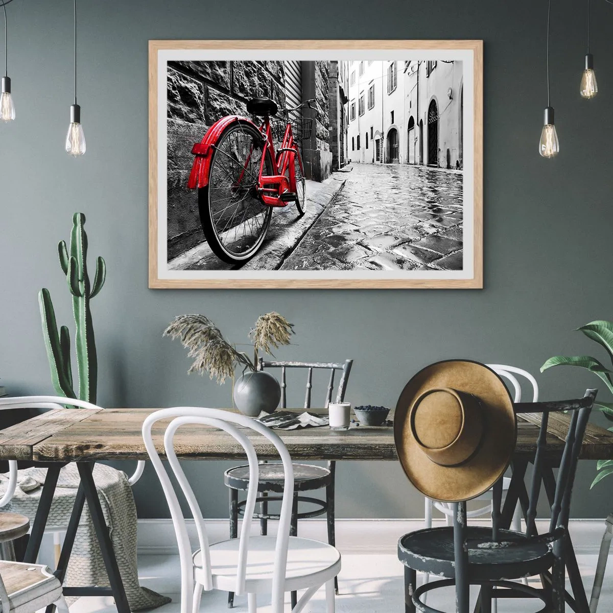 Plakat i ramme af lyst egetræ - Ægte skønhed ældes ikke - 40x30 cm
