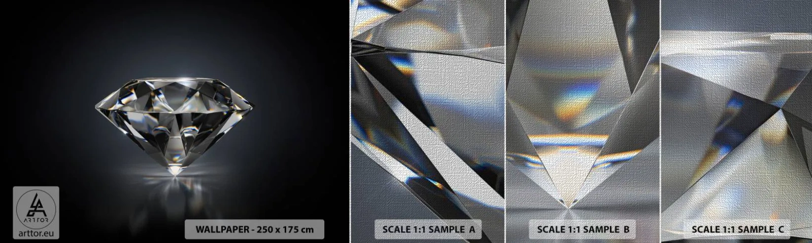 Prøve Fototapet Premium Canvas - Bedste veninde - Diamant, Diamant, Ædelsten - 100x30 cm