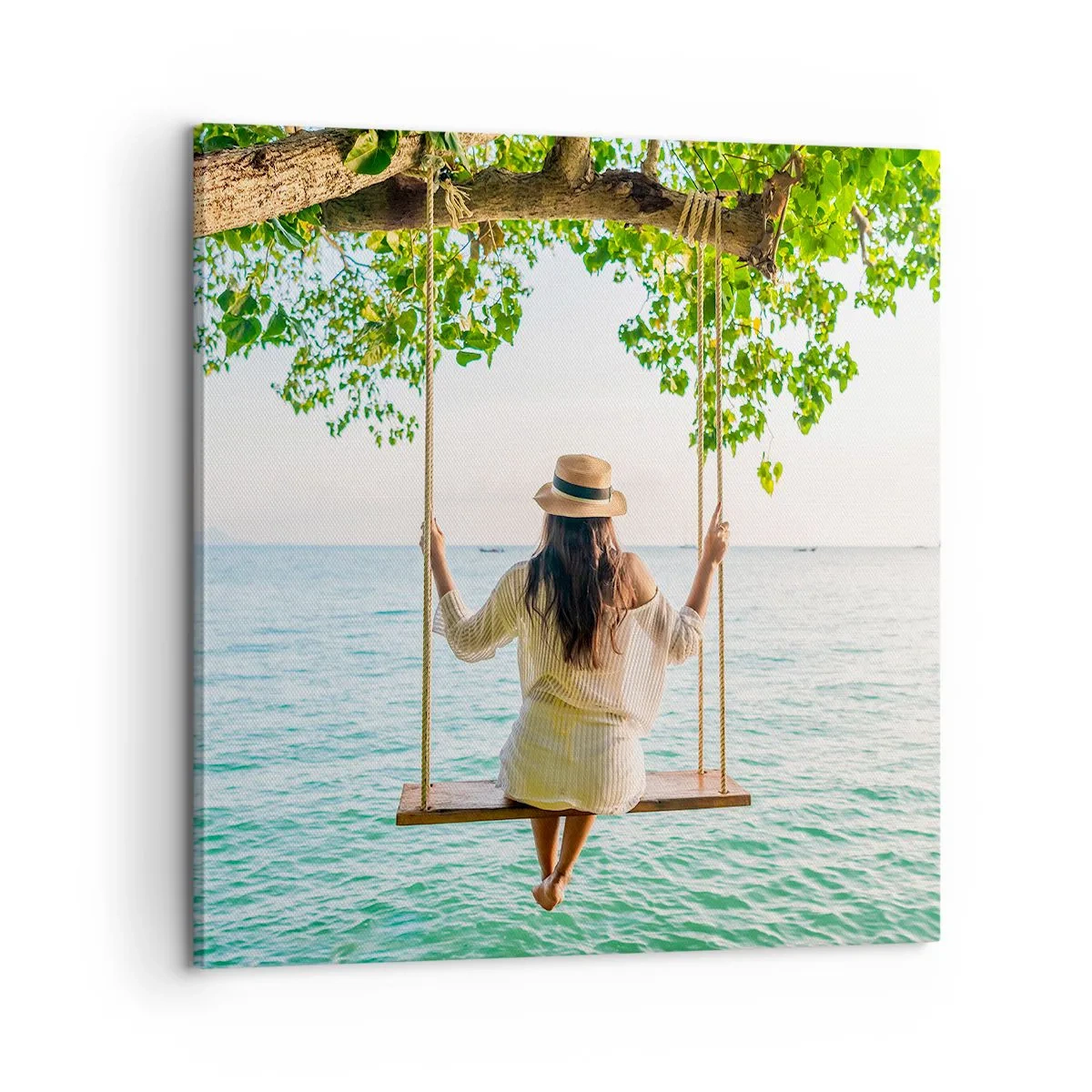 Lærredstryk - Billede på lærred - Livet er smukt - 60x60 cm