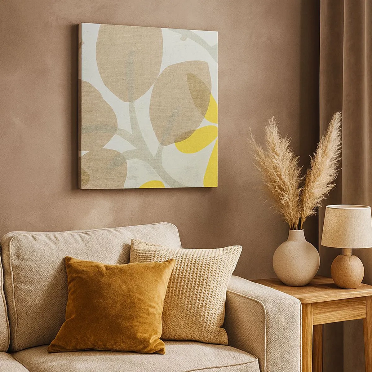 Lærredstryk - Billede på lærred - Komposition i solskinnet - 30x30 cm