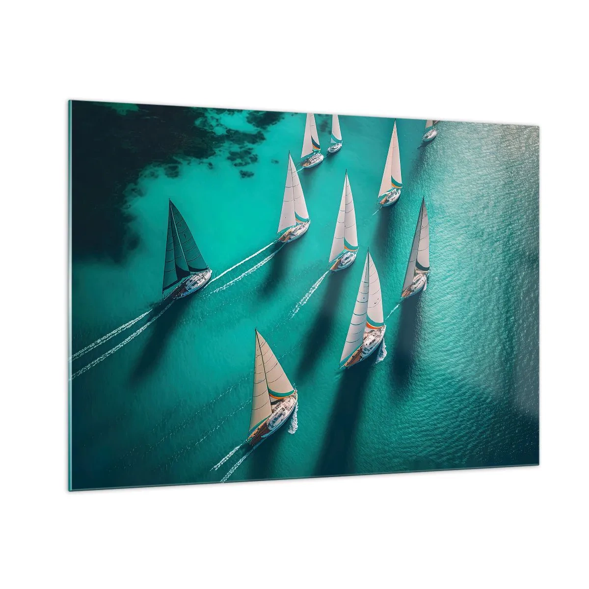 Billede på glas - Konkurrerer med vinden - 100x70 cm