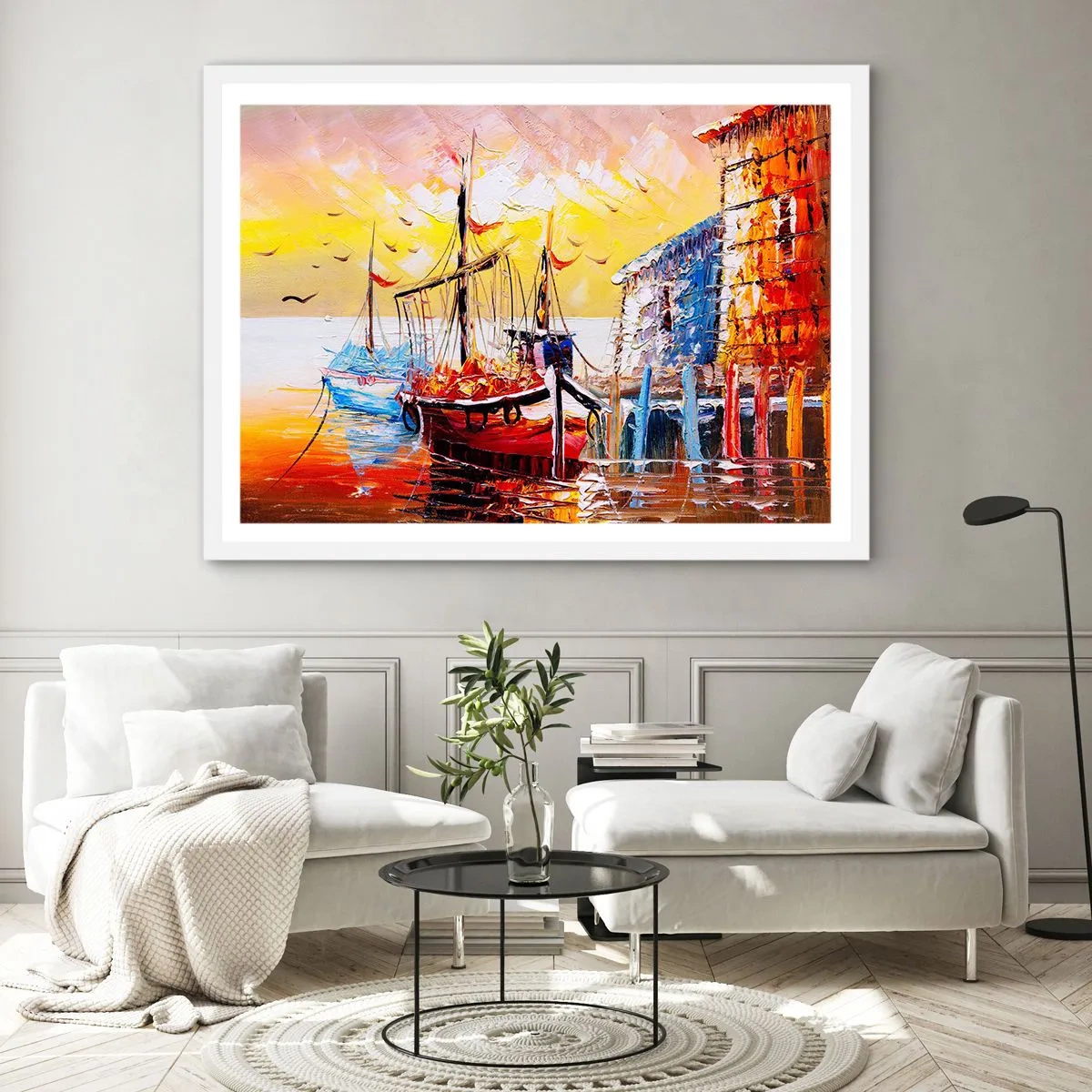 Plakat i hvid ramme - Glædelig tilbagevenden - 70x50 cm