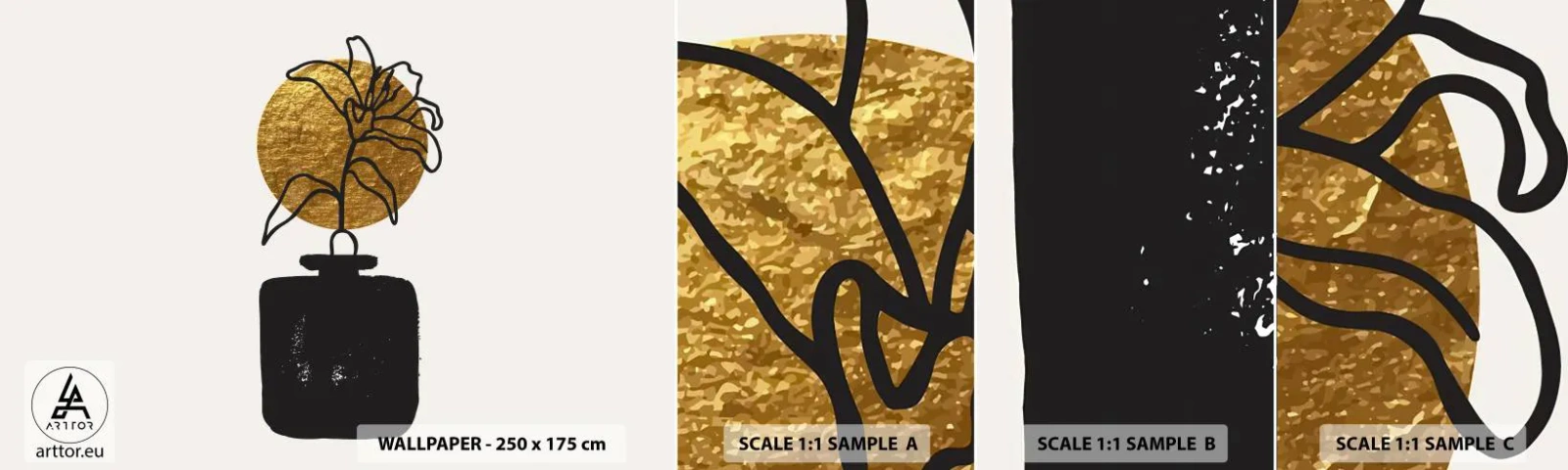 Fototapet Prøve Standard Eco - Skønhed i balance - Vase, Blomster, Minimalisme - 100x30 cm