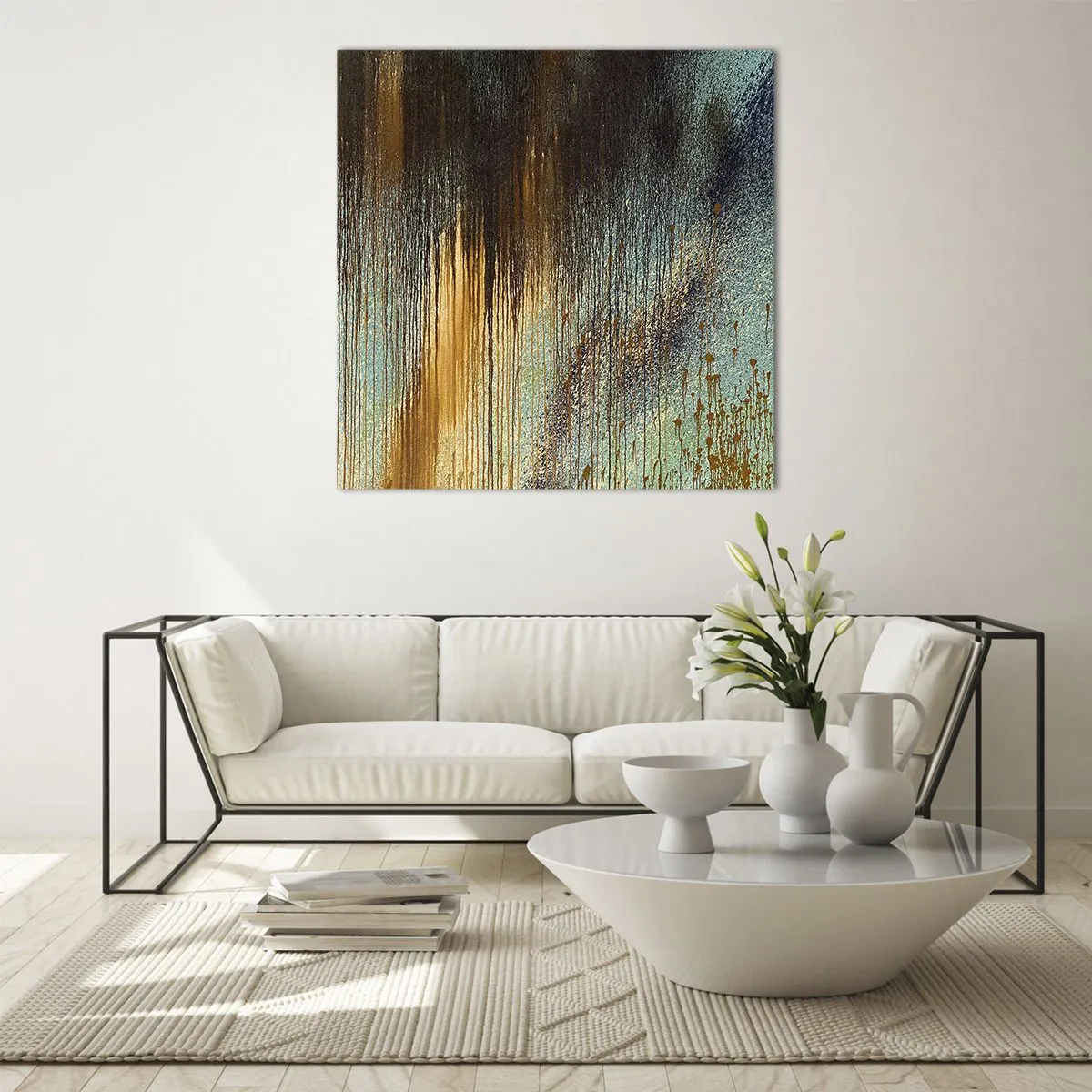 Billede på glas - En utilsigtet farverig komposition - 50x50 cm