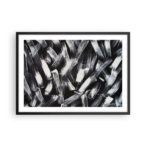 Plakat i sort ramme - Abstraktion i den industrielle ånd - 70x50 cm