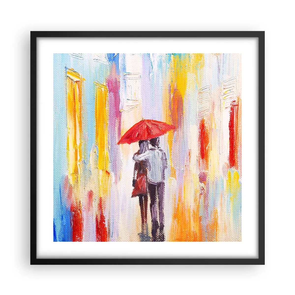 Plakat i sort ramme - Lad det regne mere - 50x50 cm