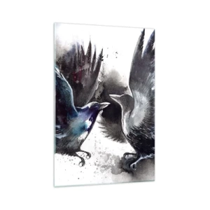 Billede på glas - En ravn til en ravn... - 70x100 cm