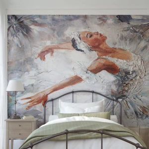 Fototapet Selvklæbende Deluxe Sticker - Blød og let som tyl - Ballerina, Dans, Ballet - 300x210 cm
