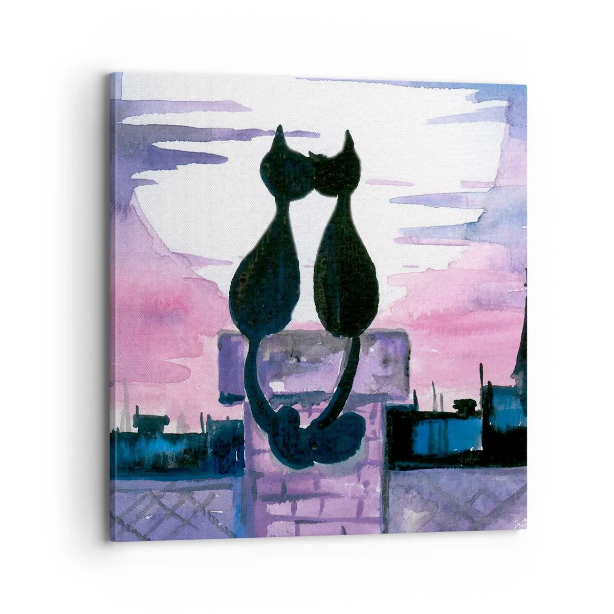 Lærredstryk - Billede på lærred - Rendez-vous under månen - 70x70 cm