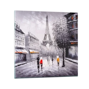 Billede på glas - En parisisk spadseretur - 30x30 cm