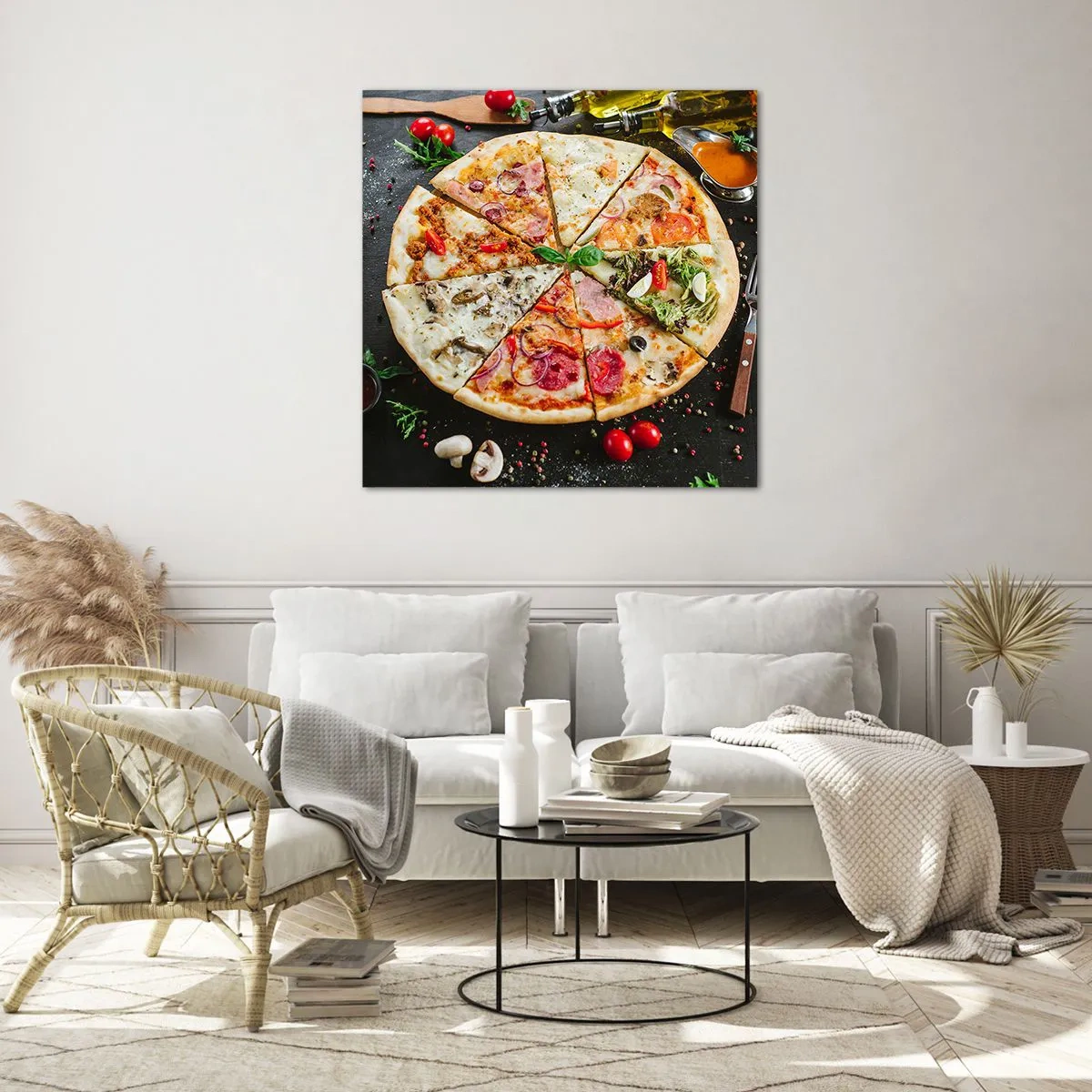 Billede på glas - Et udvalg af smagsvarianter - 60x60 cm