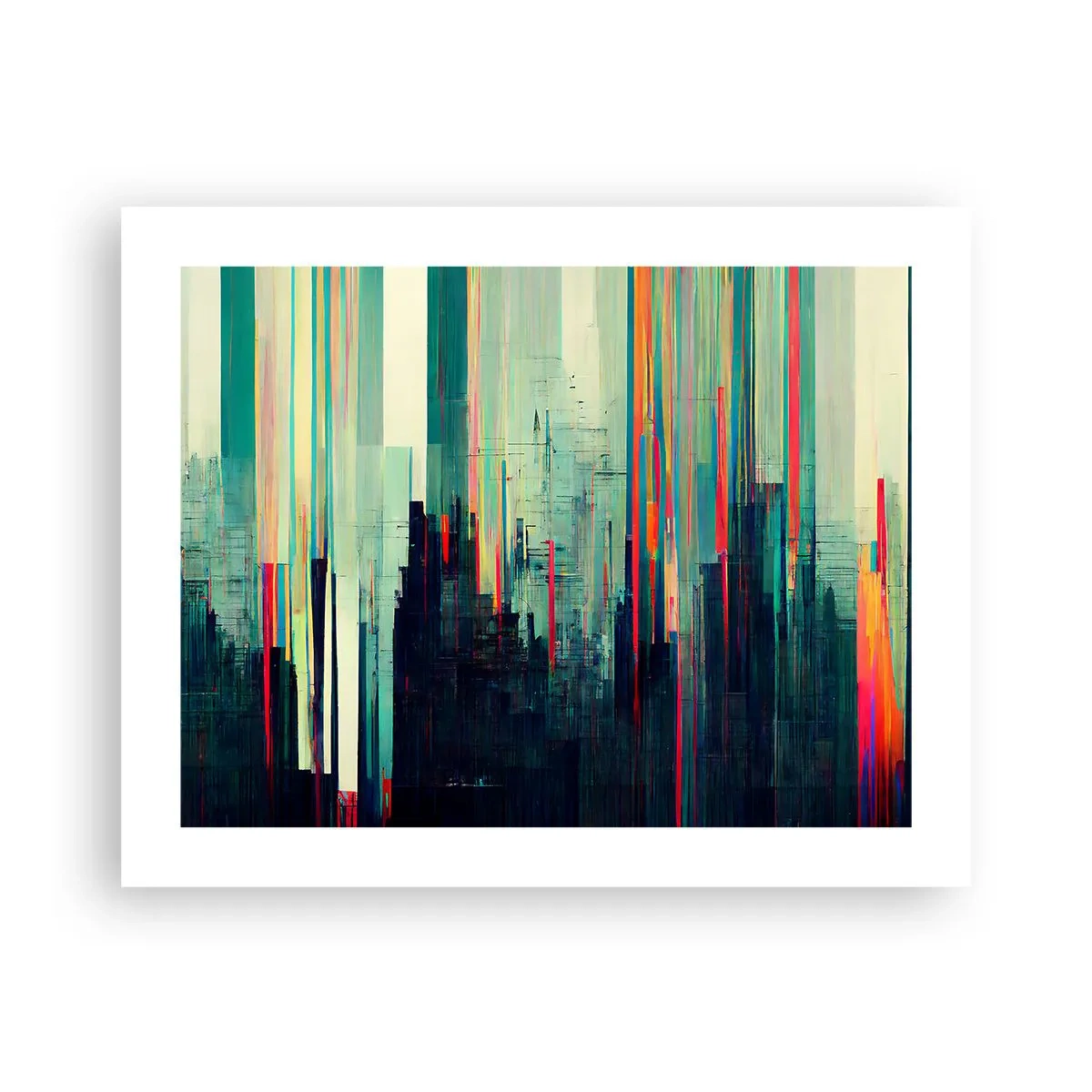Plakat - Futuristisk by - 50x40 cm