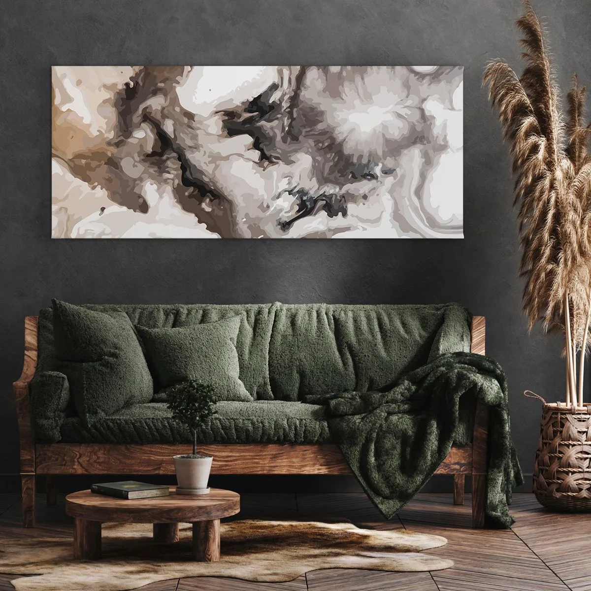 Lærredstryk - Billede på lærred - En galakses fødsel - 160x50 cm