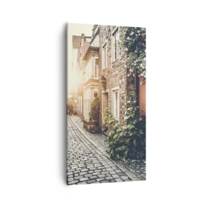 Lærredstryk - Billede på lærred - En rosengyde i et lyserødt skær - 55x100 cm