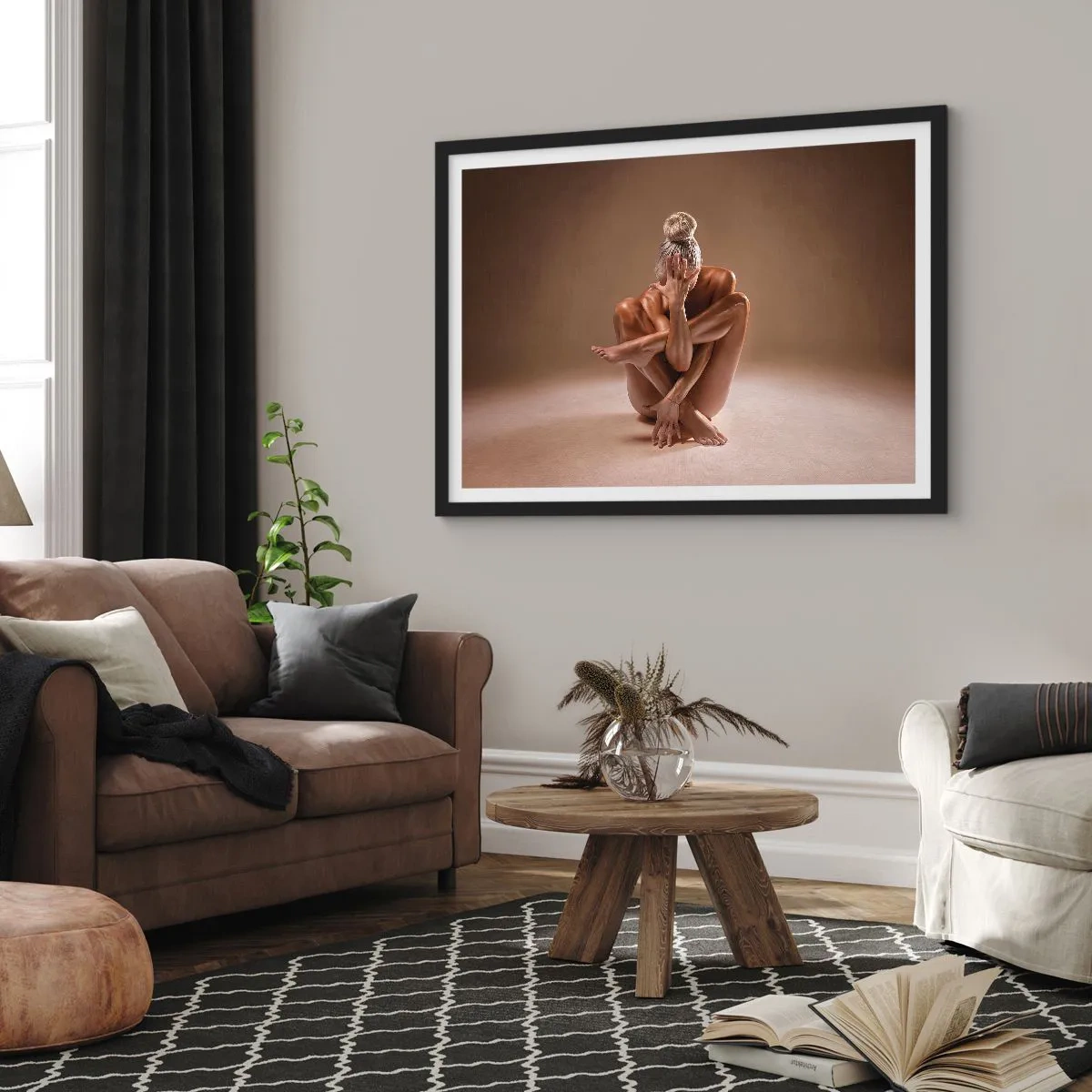 Plakat i sort ramme - Enhed mellem krop og ånd - 70x50 cm