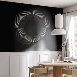 Fototapet Premium Sand - Sort sol - Mørk, Sol, Hjul - 500x350 cm