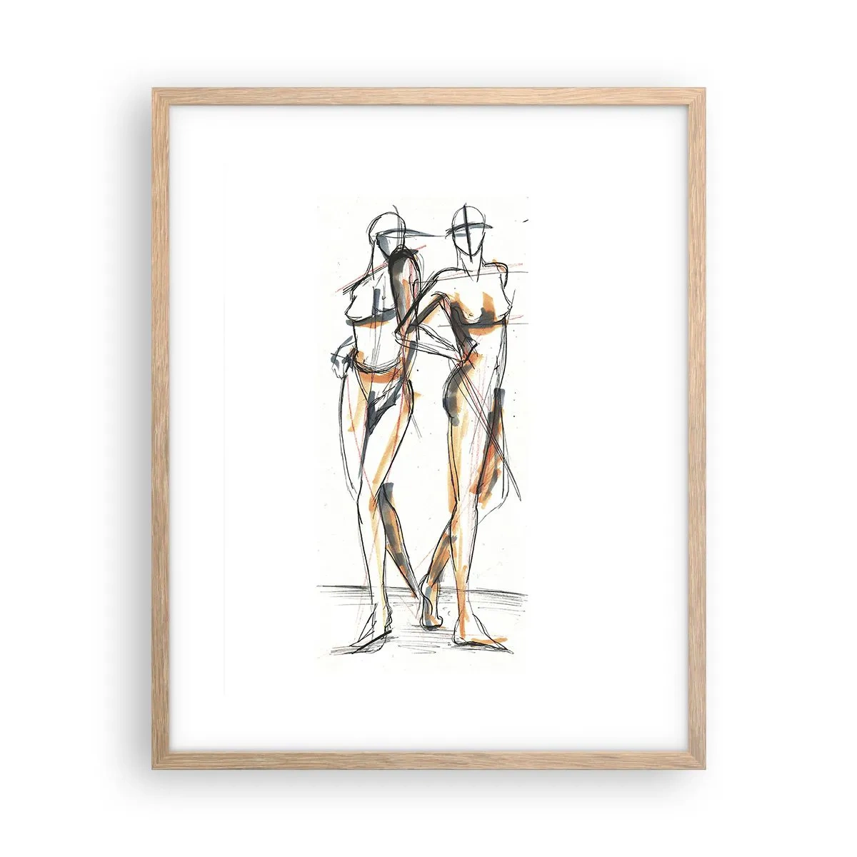 Plakat i ramme af lyst egetræ - En undersøgelse af charme - 40x50 cm