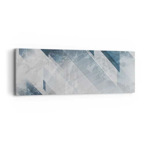 Lærredstryk - Billede på lærred - Rumlig komposition - bevægelse af gråtoner - 90x30 cm