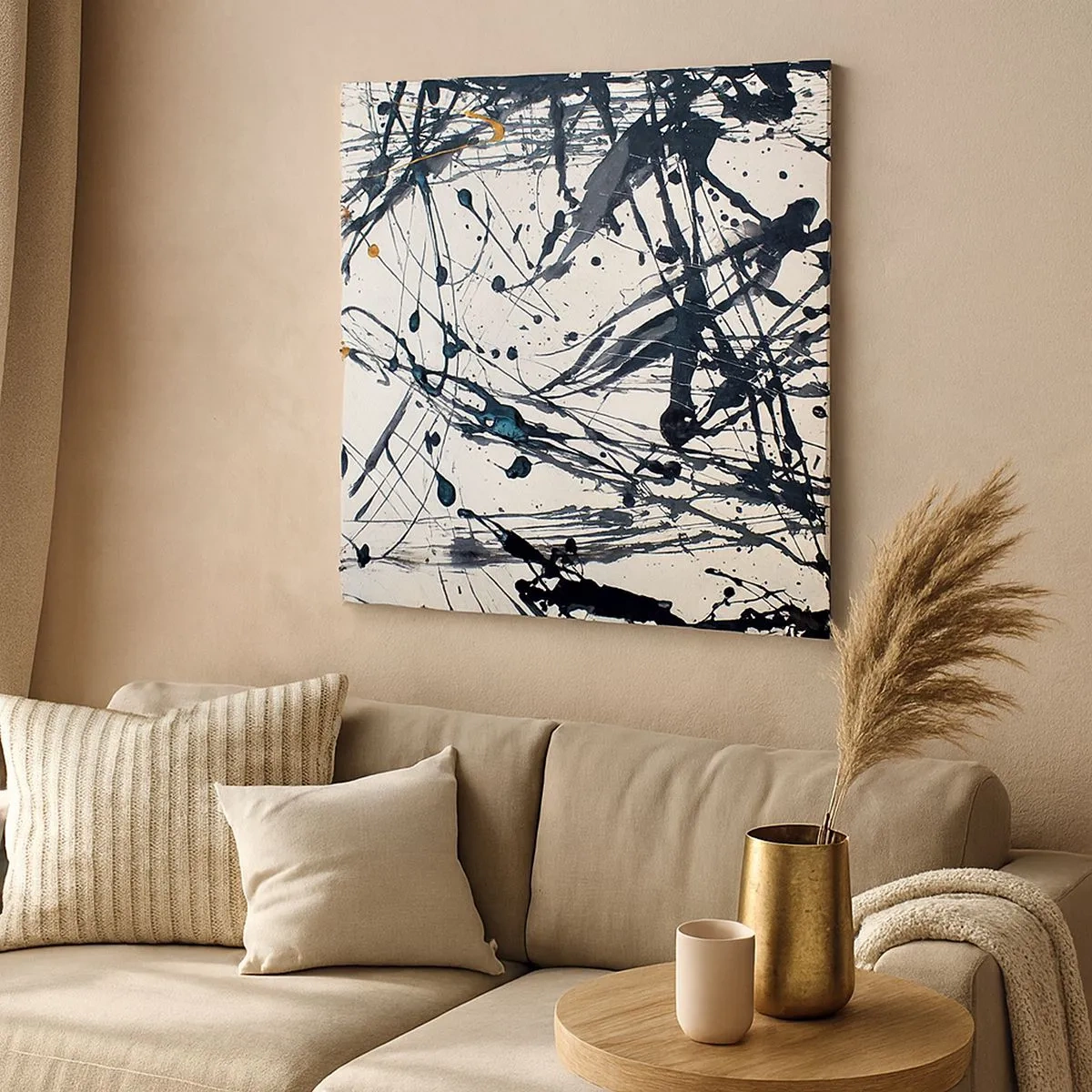 Lærredstryk - Billede på lærred - Ekspressionistisk abstraktion - 30x30 cm