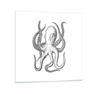 Billede på glas - Dans med bølger - 40x40 cm