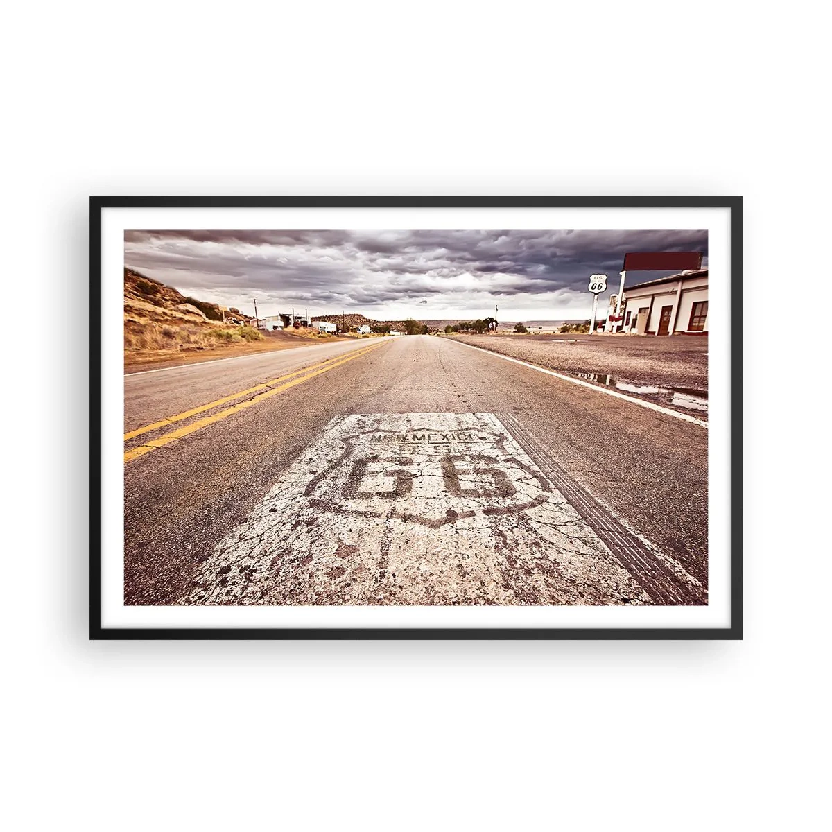 Plakat i sort ramme - Mother Road - amerikansk legende - 91x61 cm