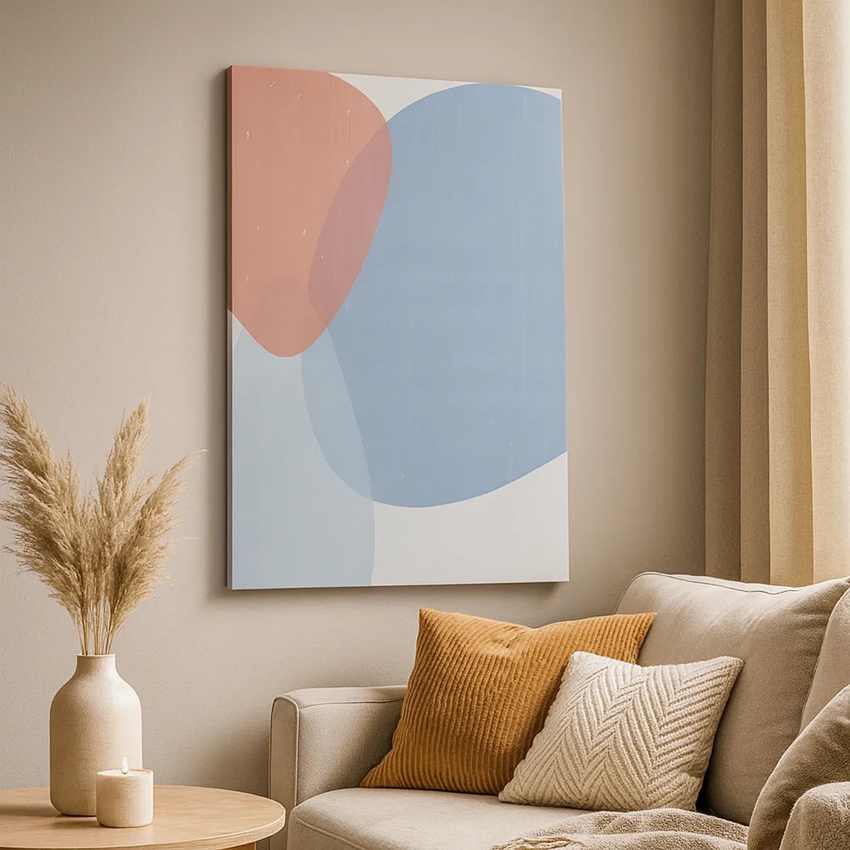 Lærredstryk - Billede på lærred - Pastelfarvede relationer - 50x70 cm