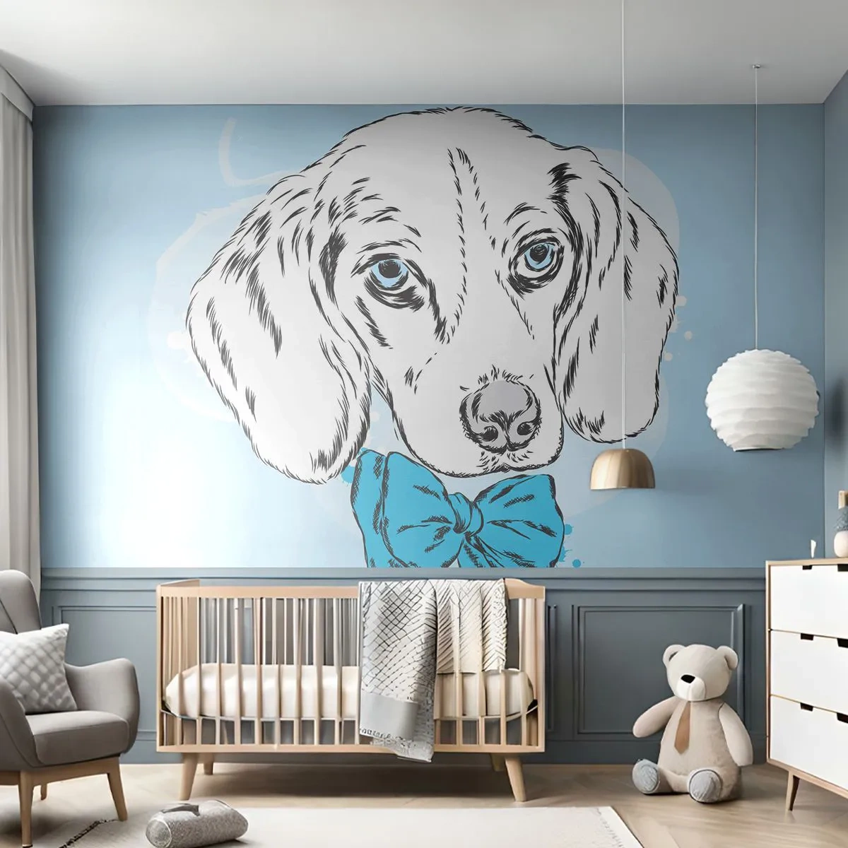 Fototapet Premium Canvas - Elegance for hunde - Abstraktion, Hund, For børn - 400x280 cm
