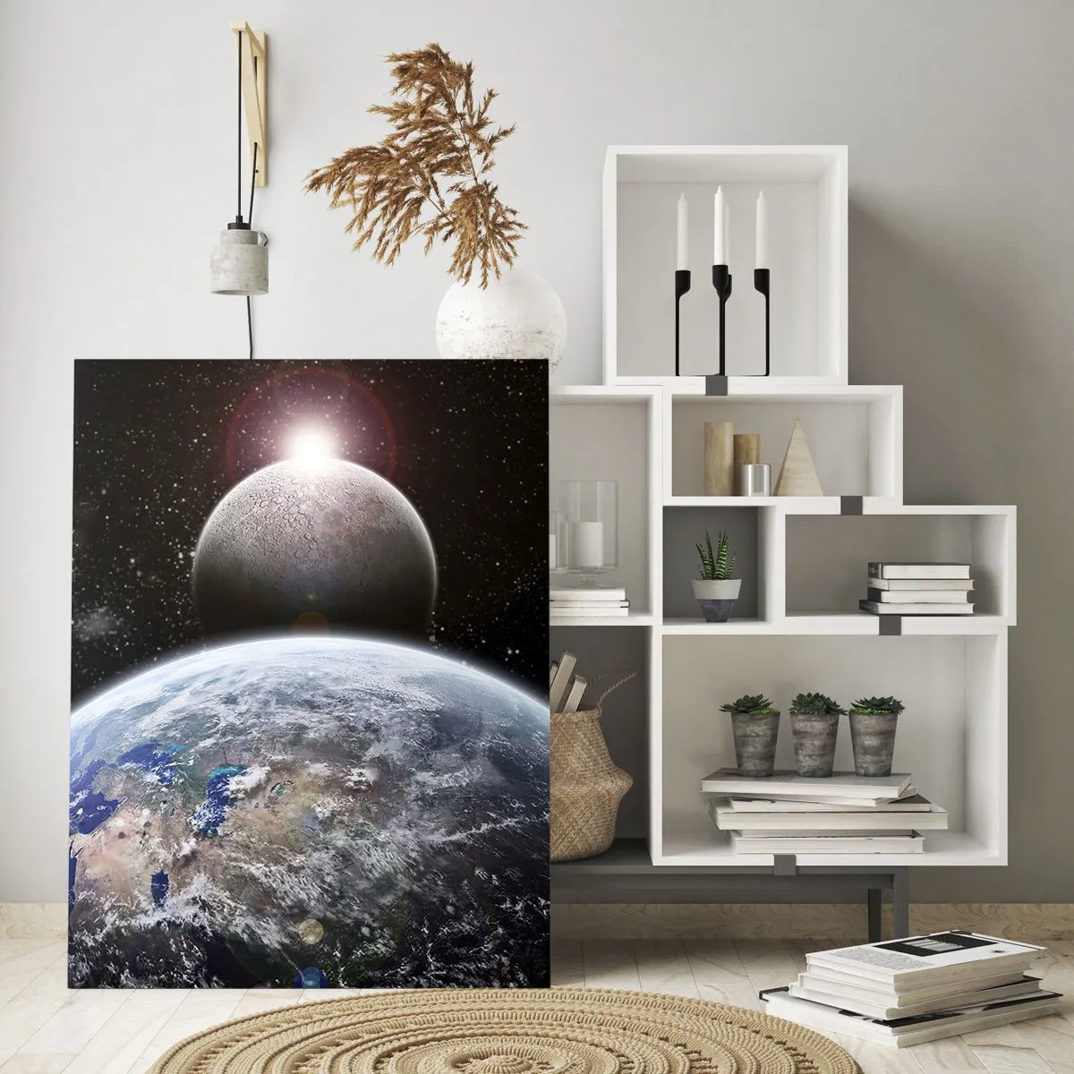 Billede på glas - Kosmisk landskab - solopgang - 70x100 cm